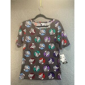 LuLaRoe Perfect GiGi Shirt Blouse Size L Disney Cruella 101 Dalmatians NWT‎